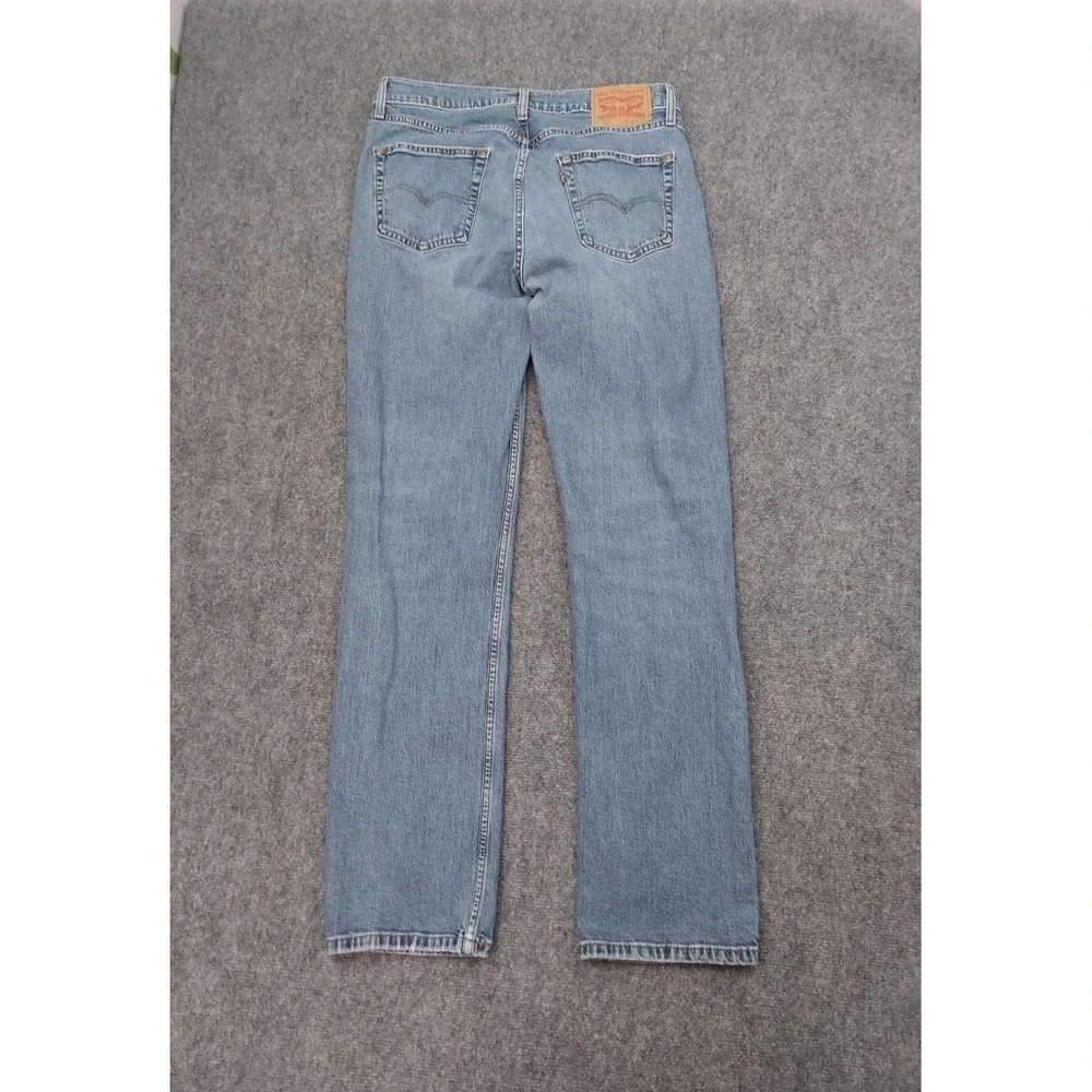 Levis 514 Mens 34x34 Blue Denim Straight Stretch Regular Light Wash Preppy